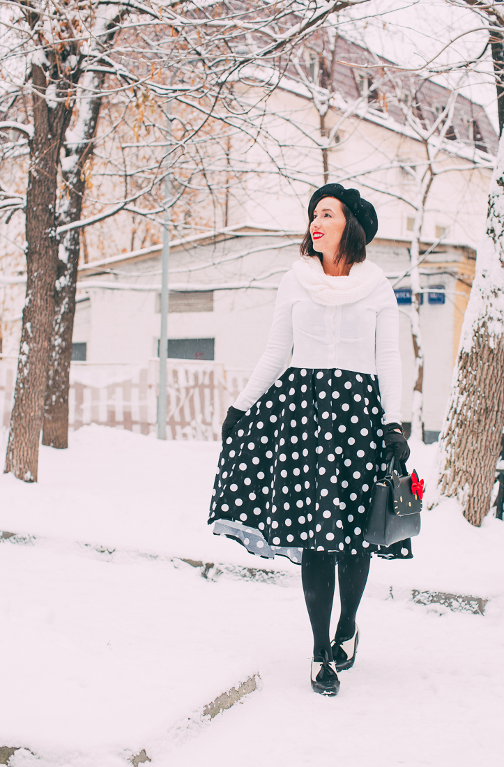 Wearing a Summer Swing Dress in a Winter Wonderland 