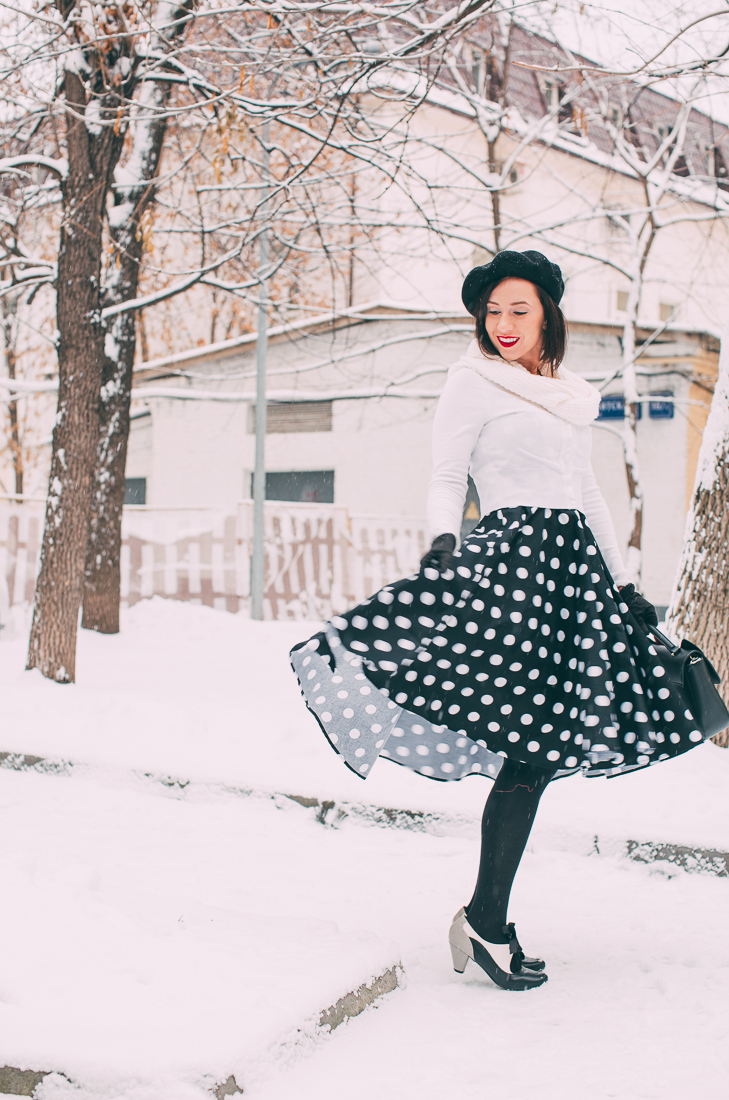 Wearing a Summer Swing Dress in a Winter Wonderland 