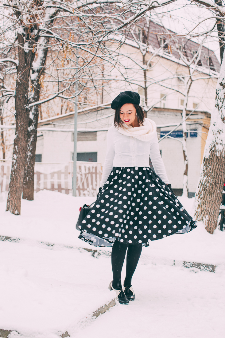 Wearing a Summer Swing Dress in a Winter Wonderland 