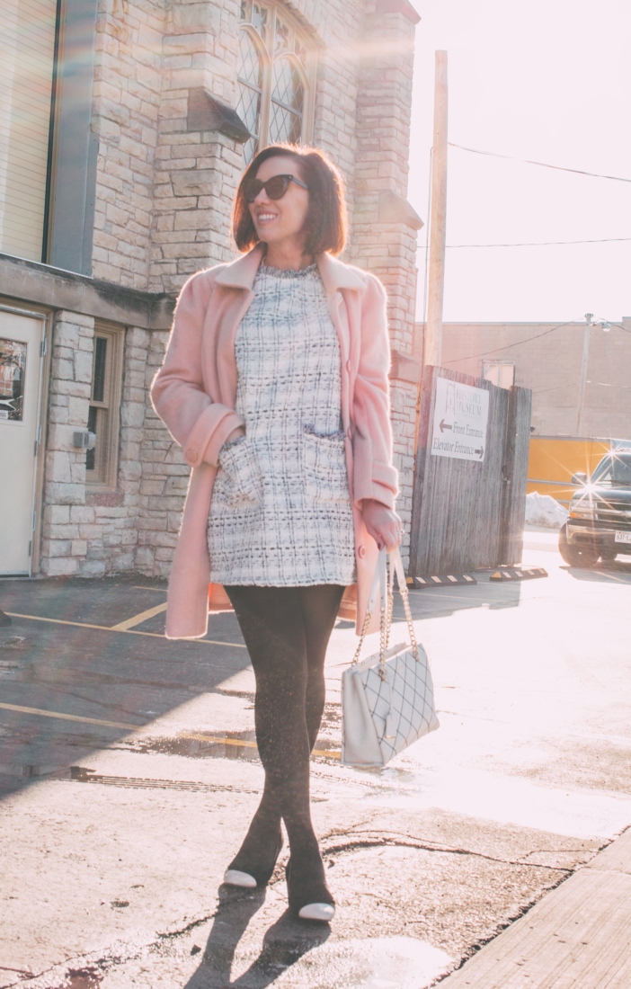 Styling a Tweed Dress for Spring 
