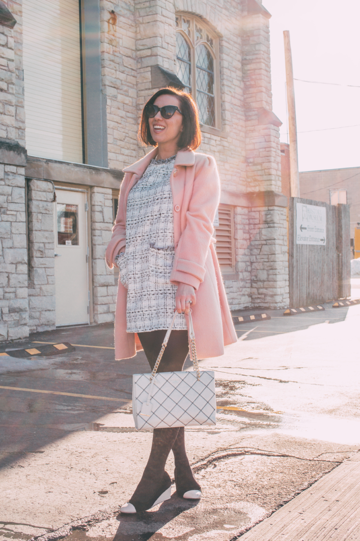 Styling a Tweed Dress for Spring