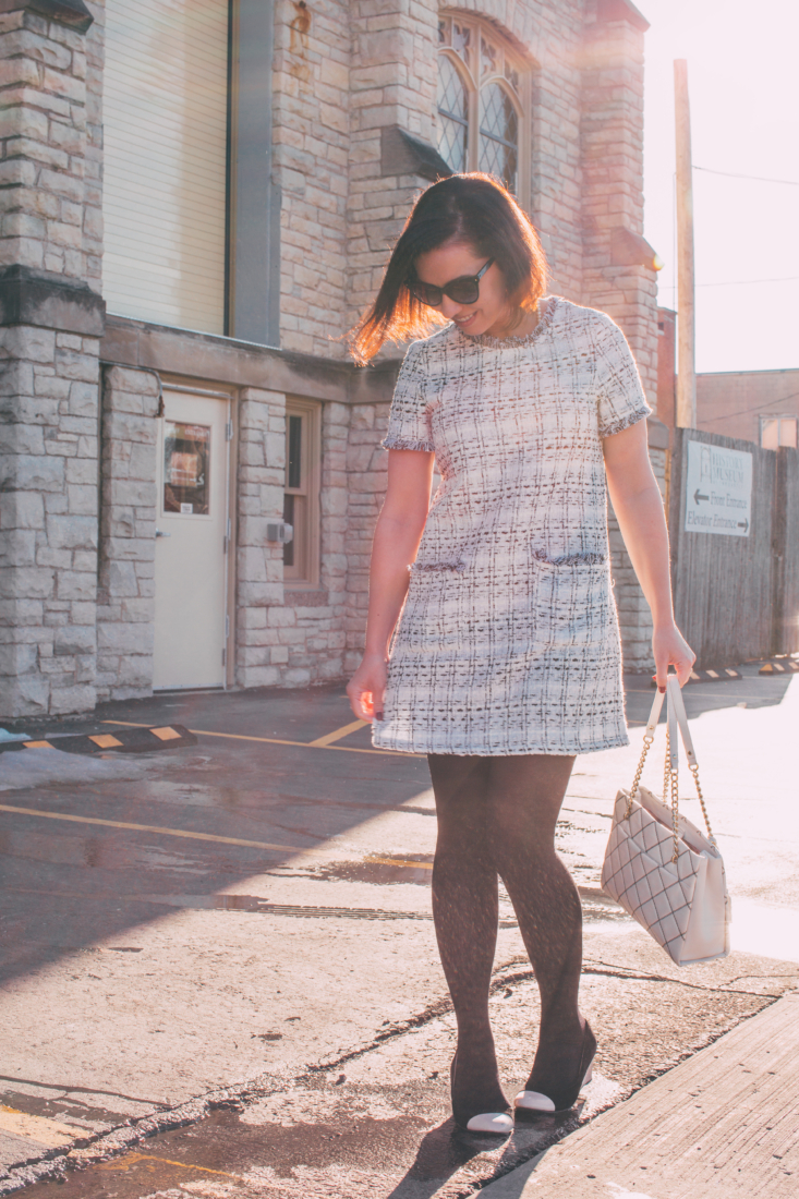 Styling a Tweed Dress for Spring