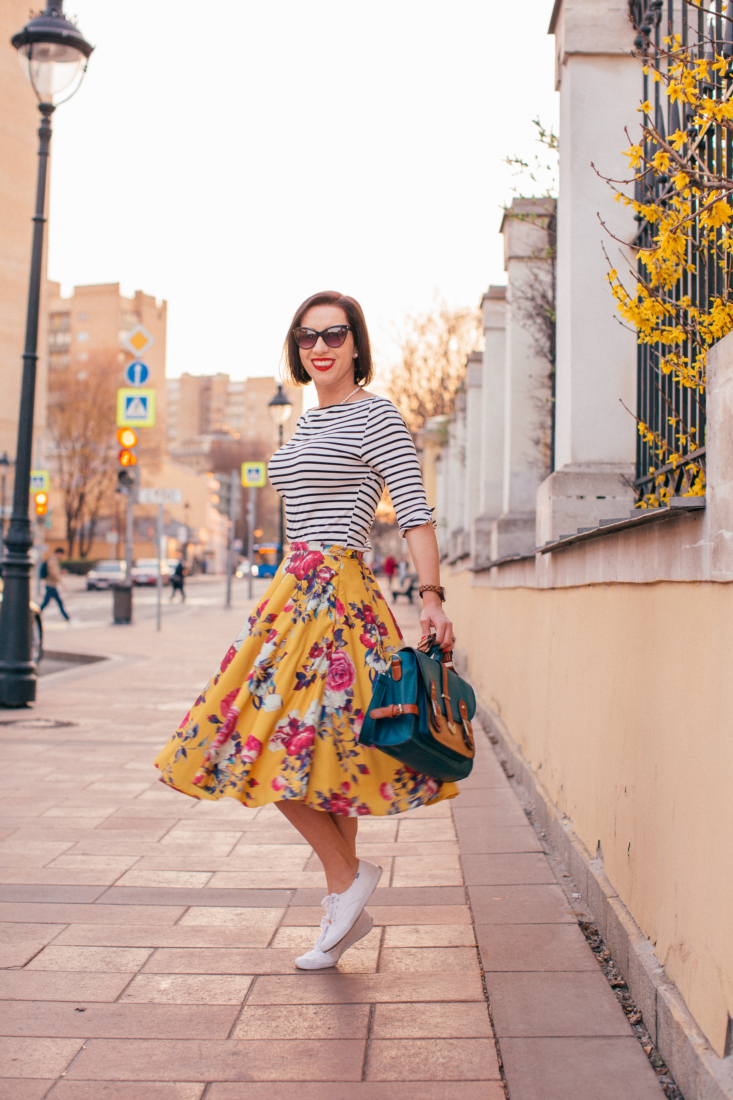 ModCloth Floral Skirt