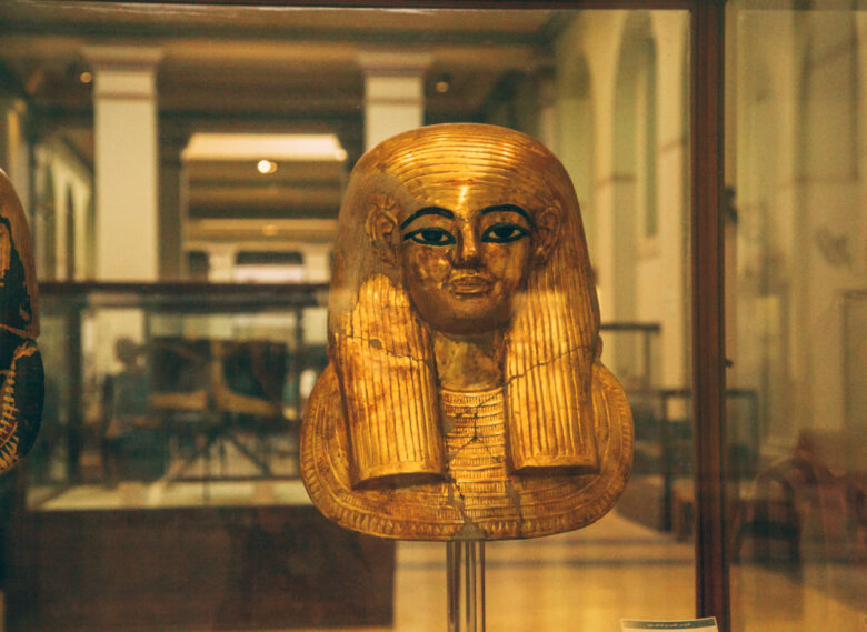 Gold death mask in the Egyptian Museum