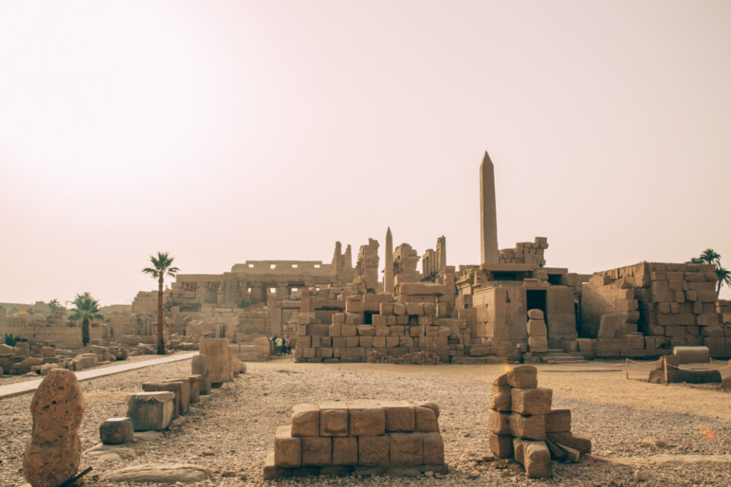 View of the Karnak Temple & Luxor Temple in Luxor, Egypt.