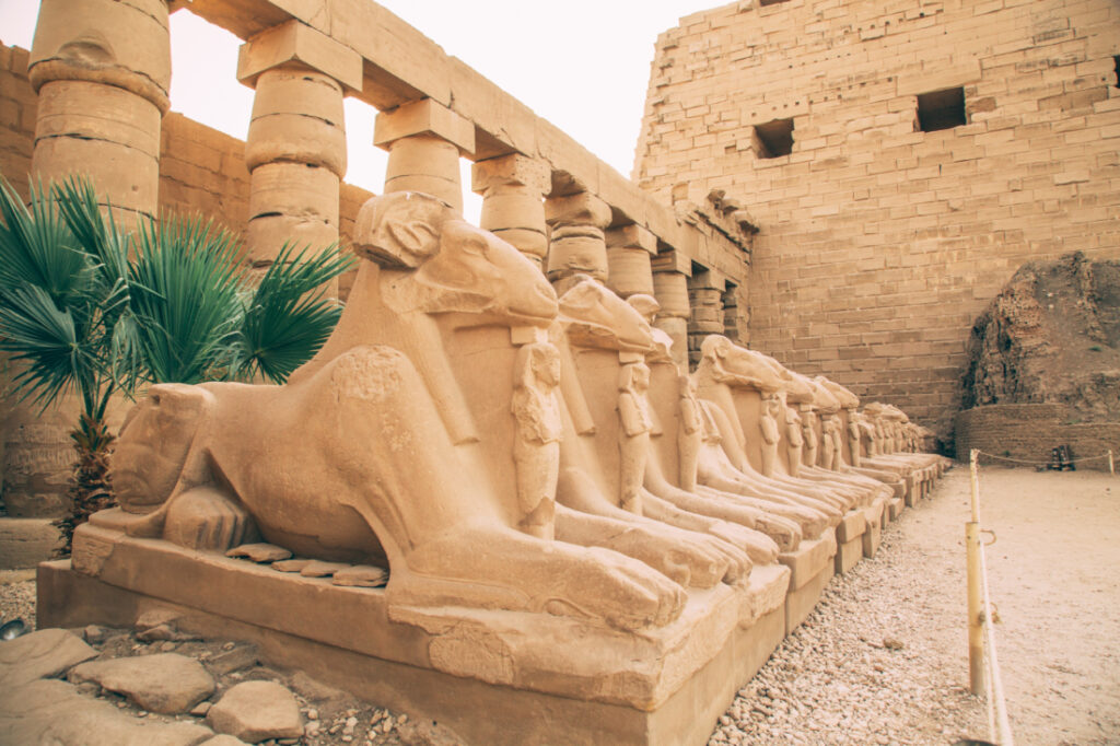 The Avenue of Sphinxes in Karnak Temple