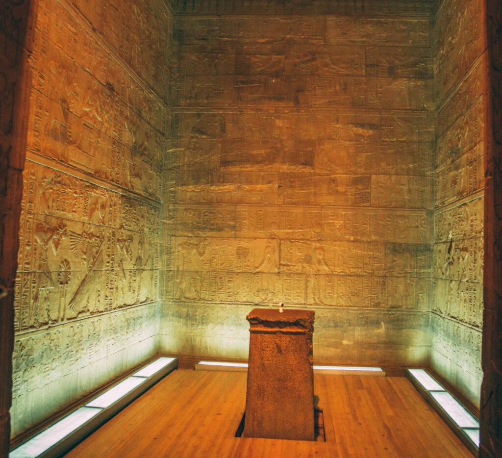 Inside the Philae Temple in Aswan, Egypt.