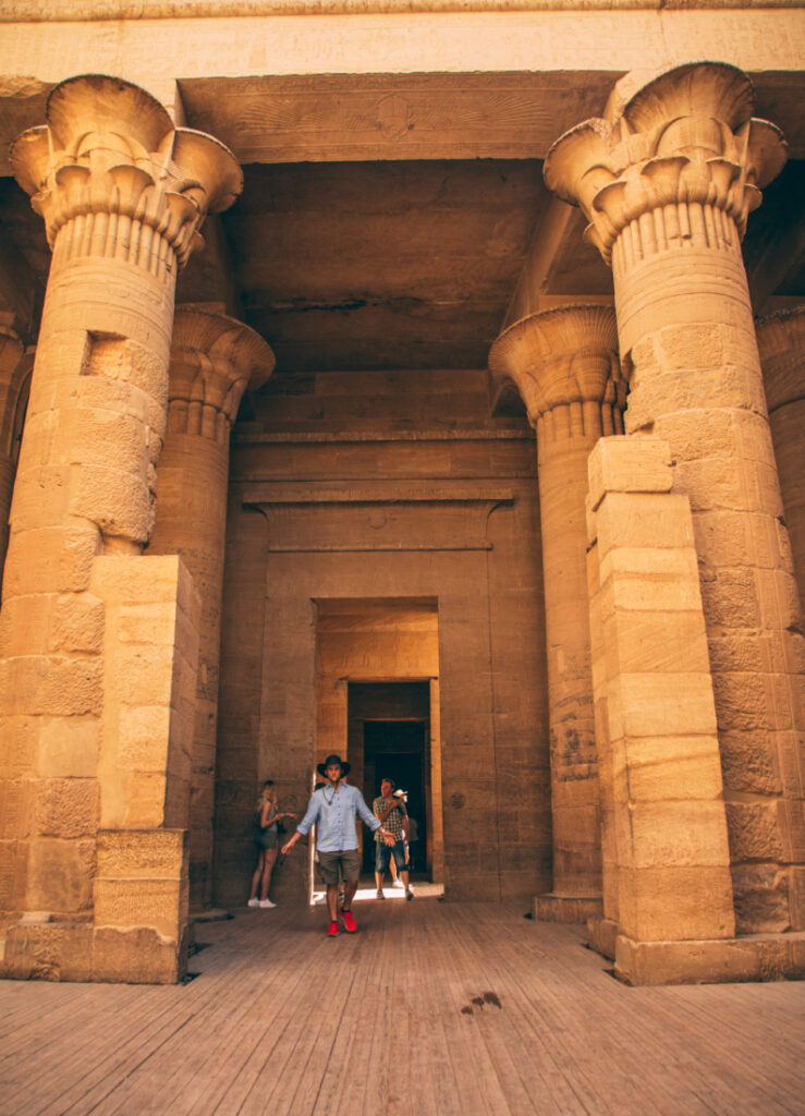 Entrance of the Philae Temple in Aswan, Egypt.