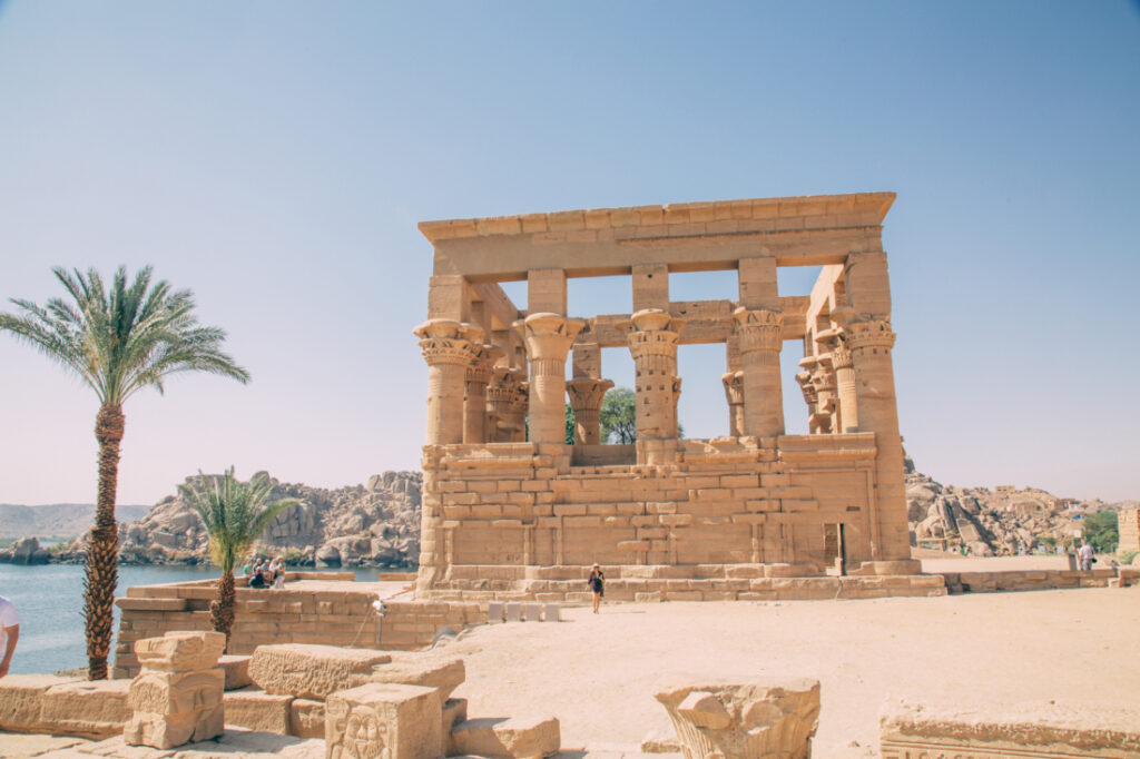 The ruins of an ancient temple in Philae near Aswan, Egypt