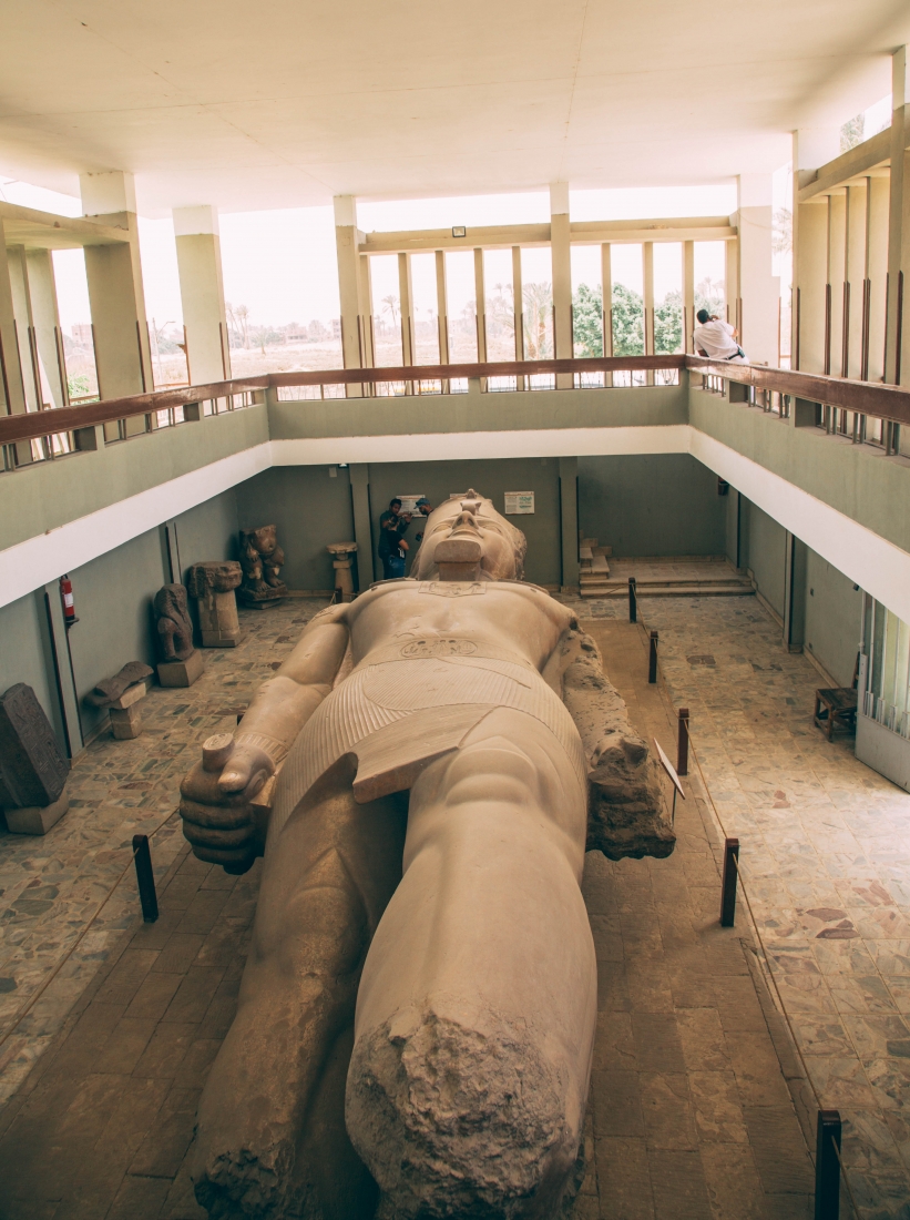 The colossal statue of Ramesses II in Memphis, Egypt.