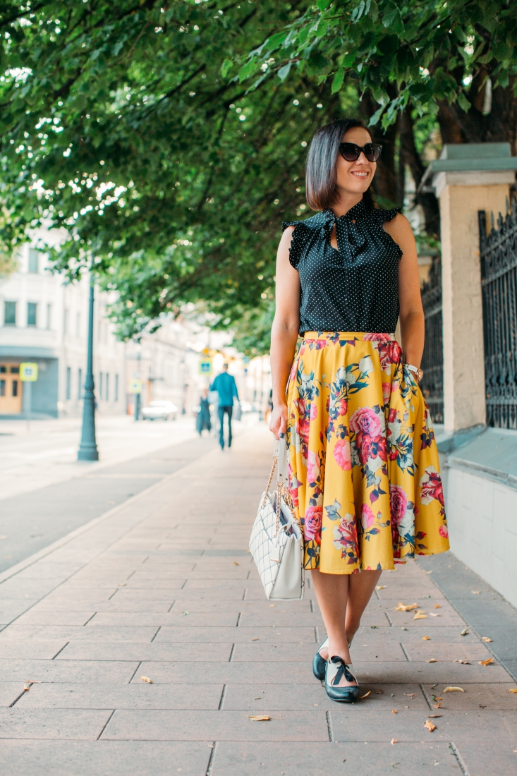 Pattern Print Mixing How to Wear Polka Dots Florals Together