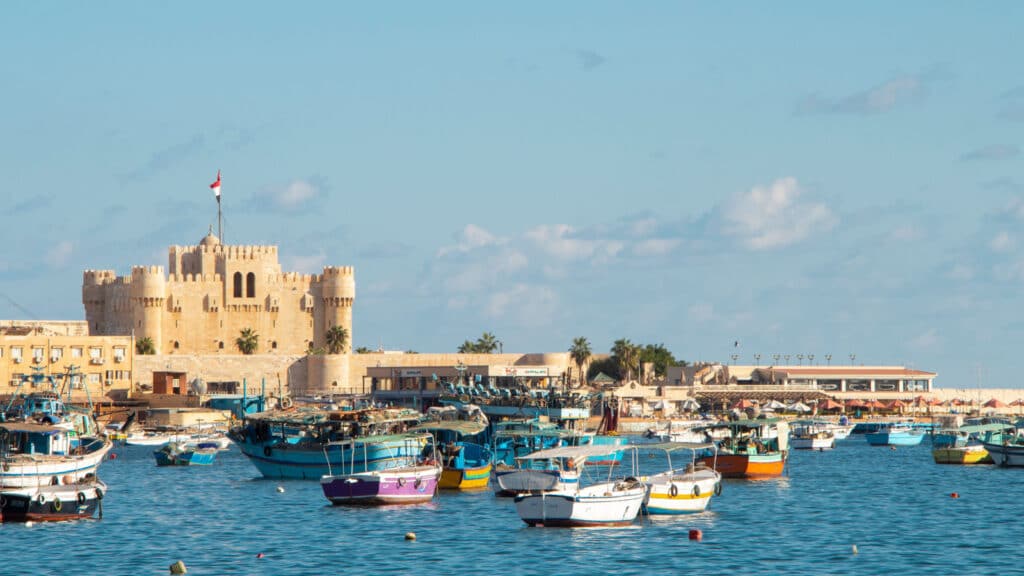 Citadel of Qaitbay across the Eastern Harbour in Alexandria, Egypt