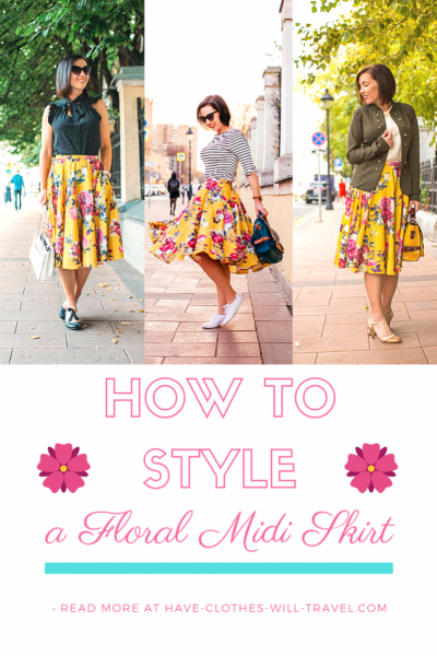 How to Style a Floral Midi Skirt - 7 Outfit Ideas for Summer & Fall