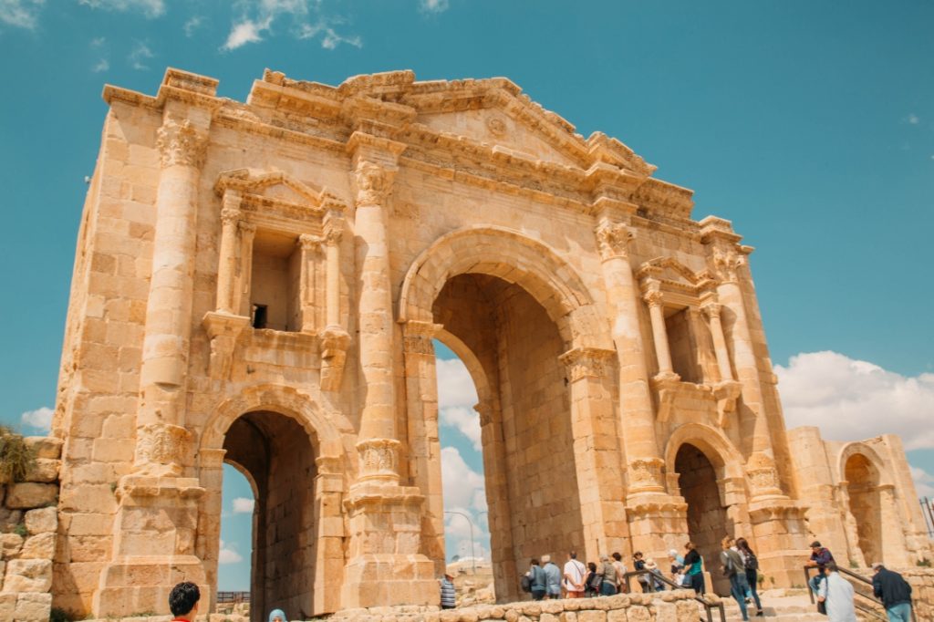 A view of the entrance to Jerash.
