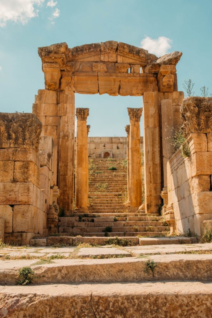 The entrance to the ancient city of Jerash in Jordan.