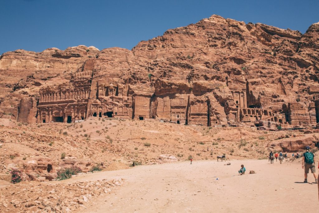 The ruins of petra in jordan.