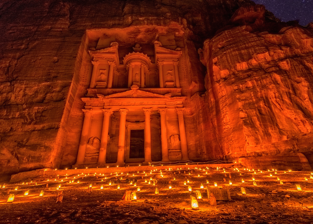 Inside Petra at night