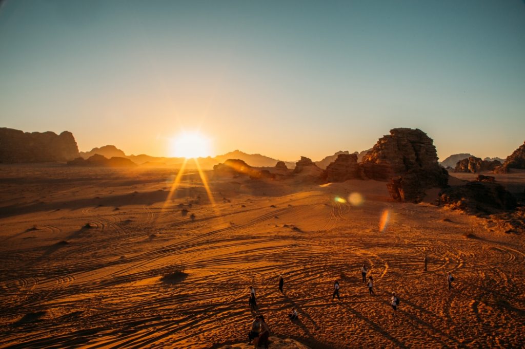 Sunset in wadi rum, jordan.