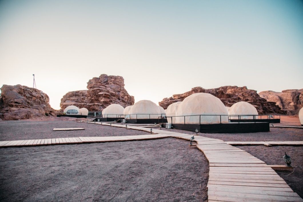 bubble tents in Wadi Rum Desert Jordan