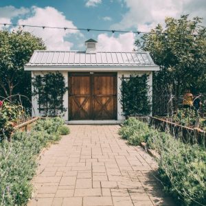 The garden area at Magnolia Market