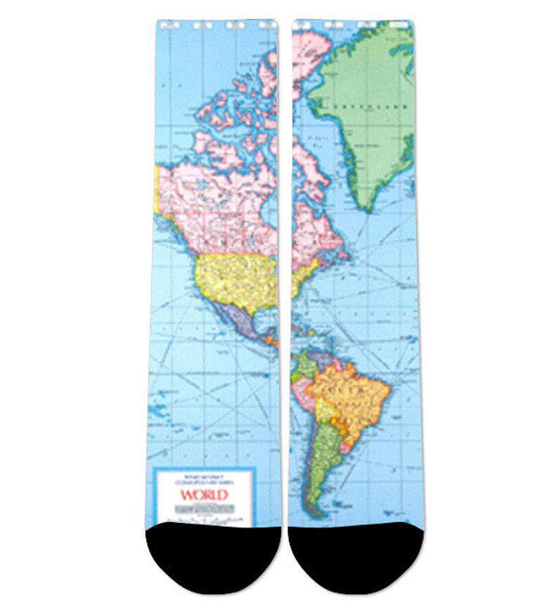 America Maps Crew Socks NEW