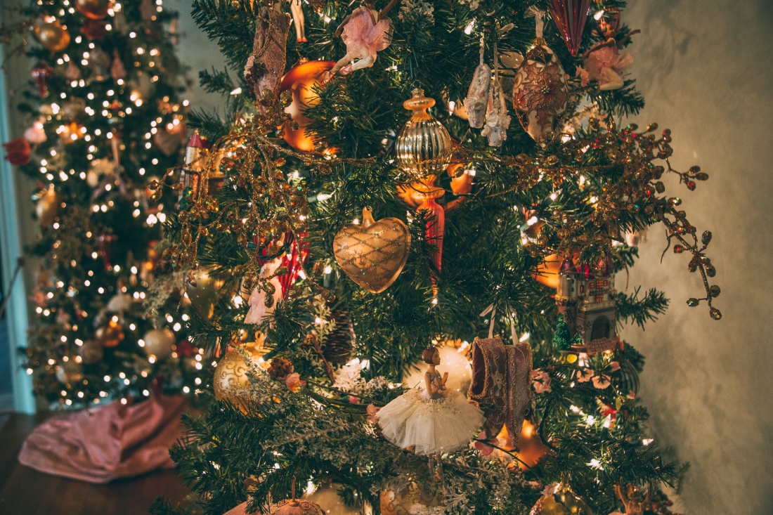 A closeup look at some of the exquisite ornaments on the Christmas trees displayed at the Paine Art Center's Nutcracker in the Castle event in Oshkosh, WI.