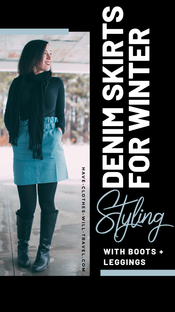 STYLING A DENIM SKIRT & DRESS WITH LEGGINGS + BOOTS FOR WINTER