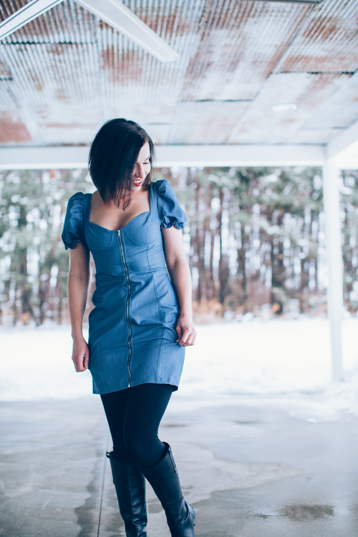 Stylish Outfit with Shirt, Skirt, and Leggings