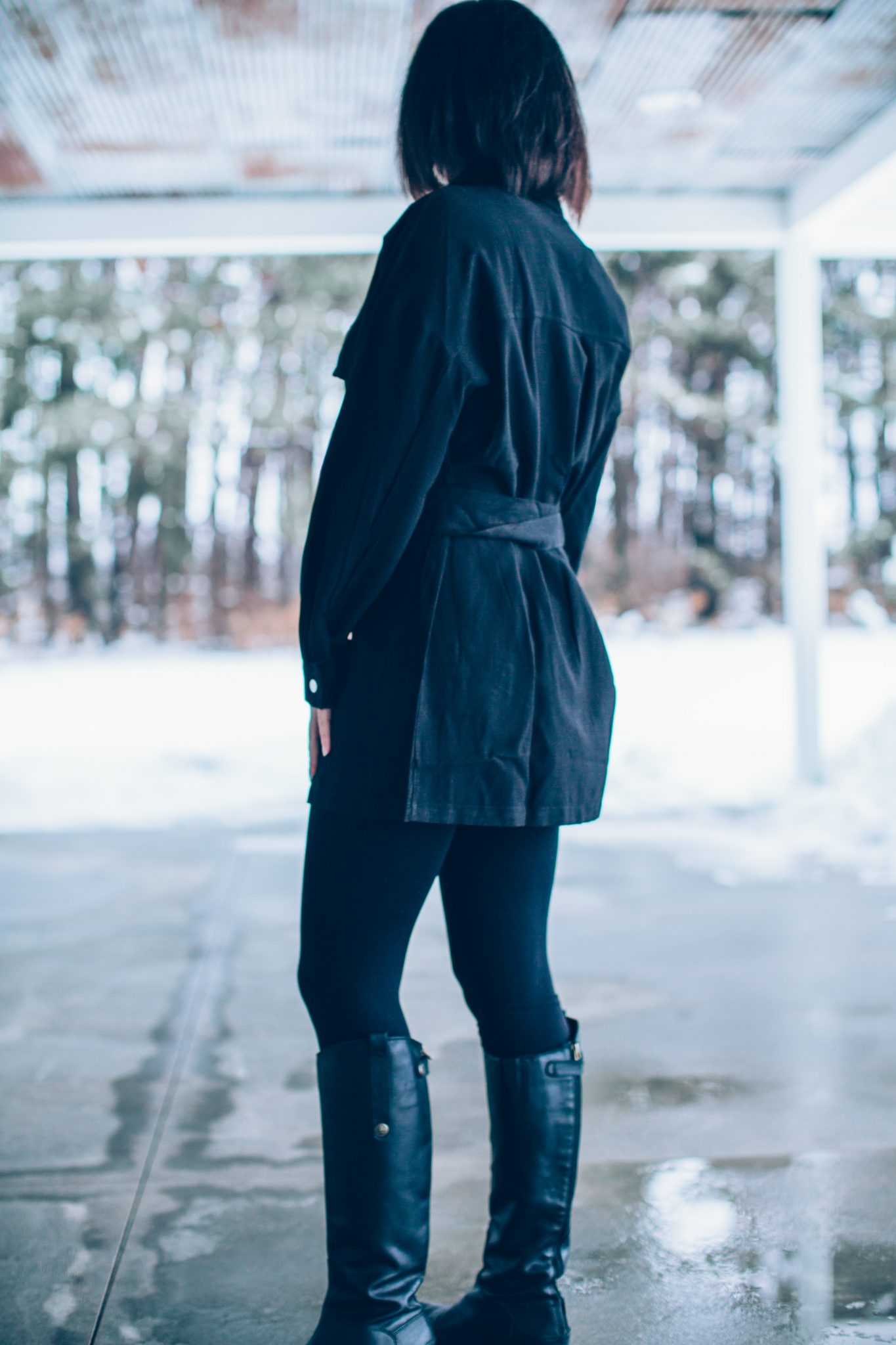 Black Mini Shirt dress