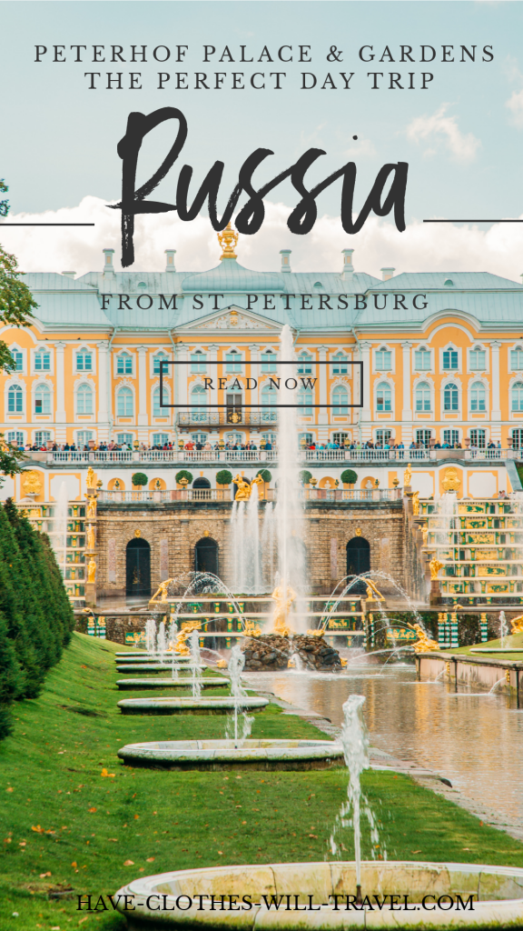 Peterhof Palace & Gardens - Tips for Planning the Best Day Trip from St. Petersburg, Russia - Everything you need to know from how to buy tickets to transporation and hours and more! #stpetersburg #russia #peterhofpalace #peterhof #russianversailles 