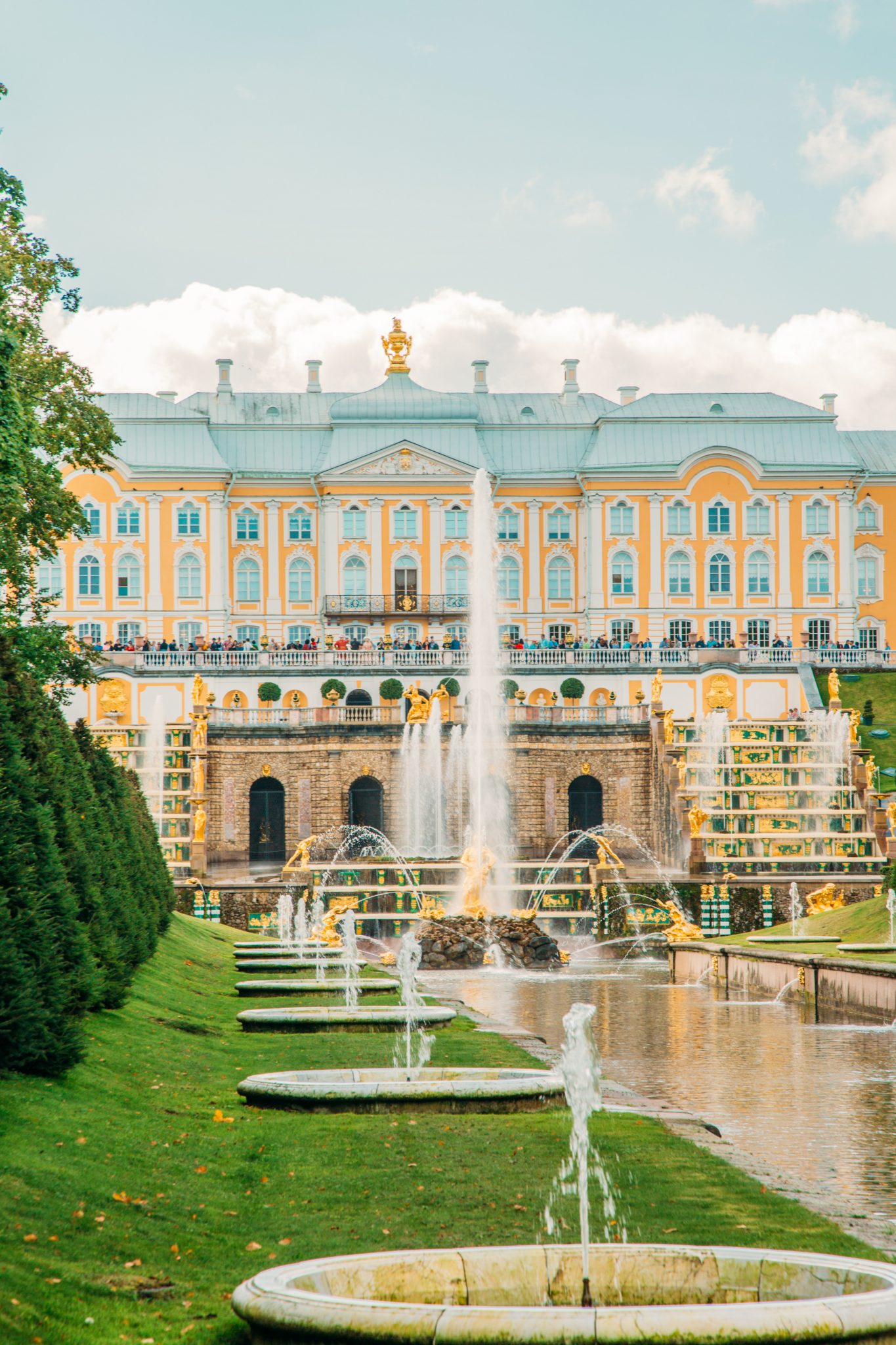 Inside the Lower Park at Peterhof Palace.