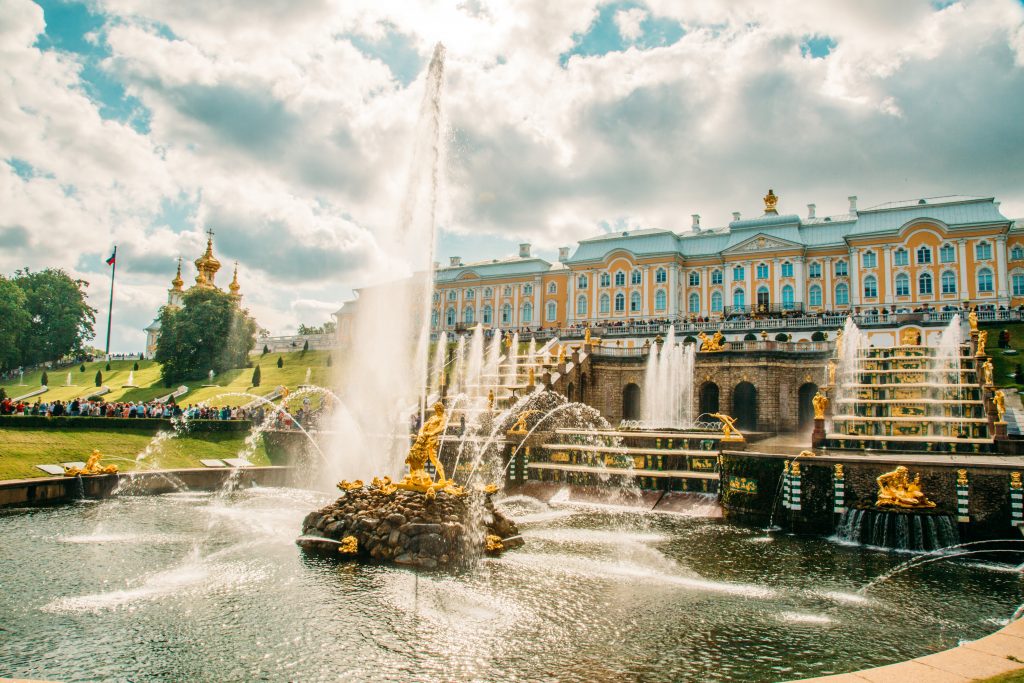 The Grand Cascade at Peterhof Palace in Russia