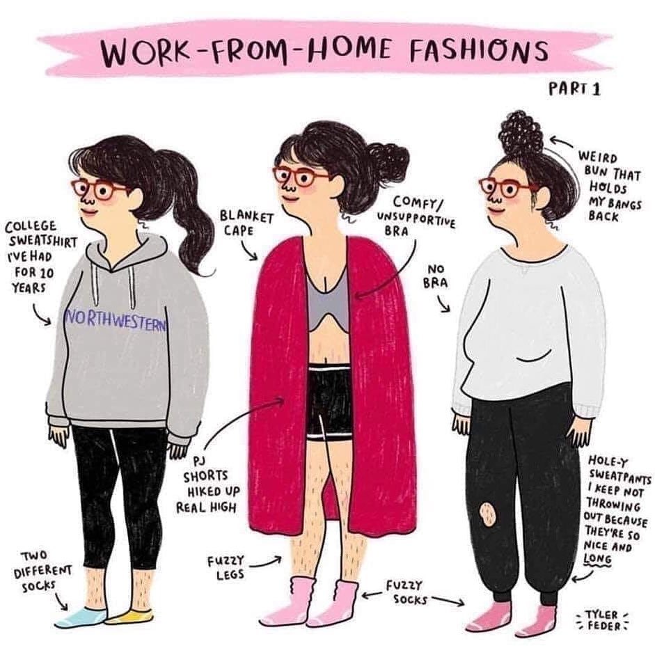funny work from home fashion meme