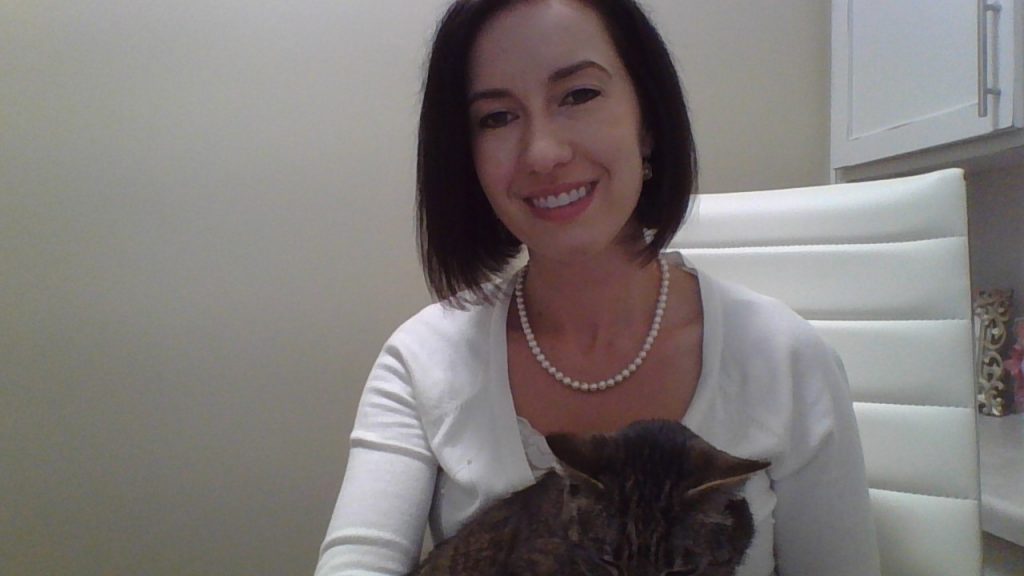 Working from home with my cat Cream cardigan and XCVI Leggings What to Wear When You Work From Home - Tips for Dressing Stylishly Yet Comfortably