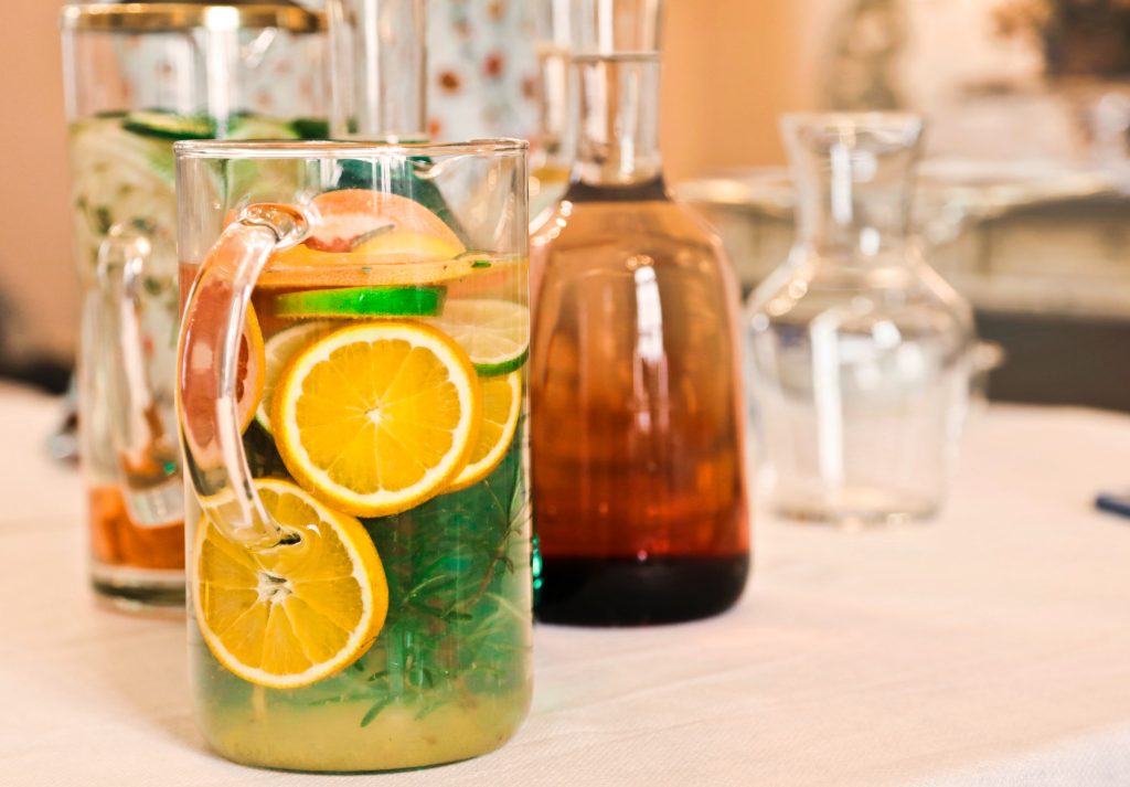 Make your own fruit infused water for your DIY spa day at home