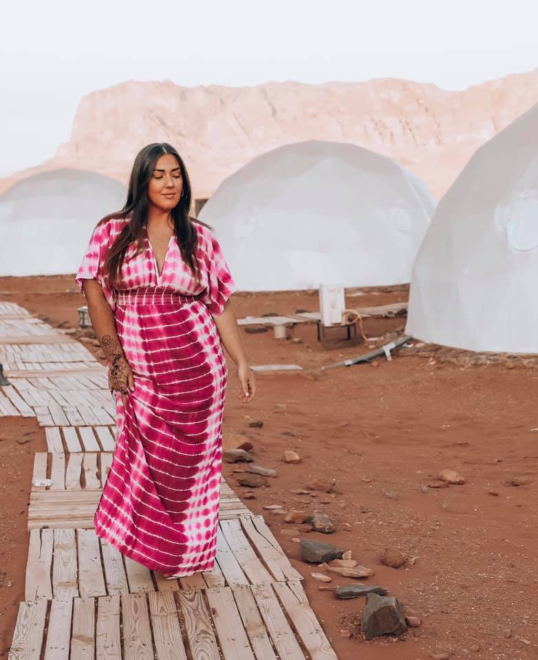 Ashley Jones at Memories Aicha Luxury Camp in Wadi Rum Jordan