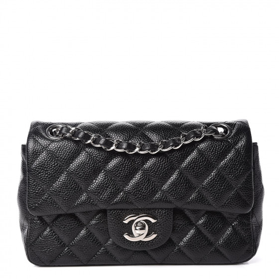 CHANEL Caviar Quilted Mini Rectangular Flap Black