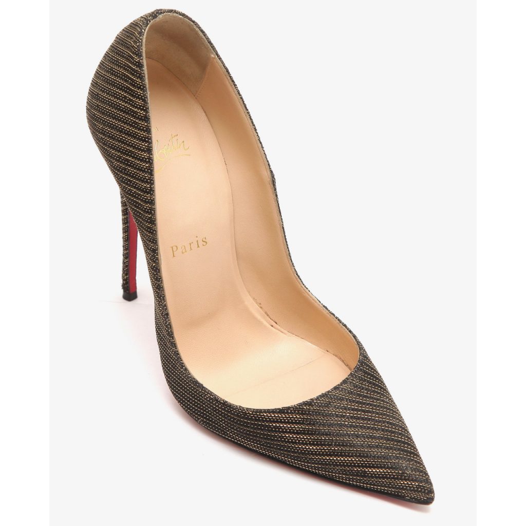 Christian Louboutin Christian Louboutin Pump So Kate Glitter Chain 120mm Black Gold 38