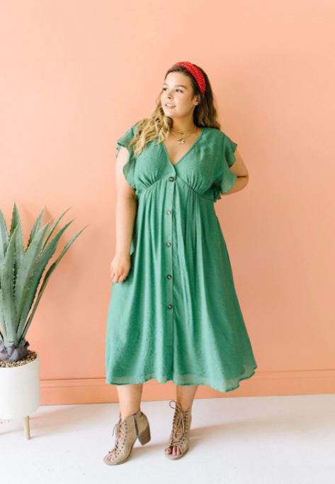 PRE-LOVED Picture This Sage Midi Dress