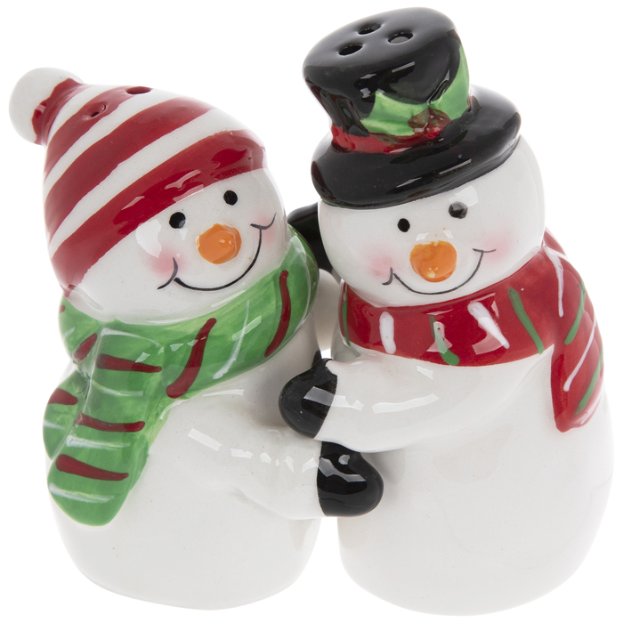 Hugging Snowmen Salt & Pepper Shakers