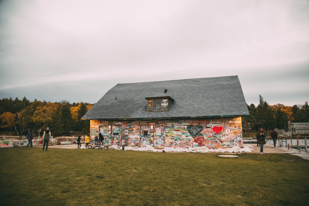 Graffiti at Anderson Dock in Ephraim