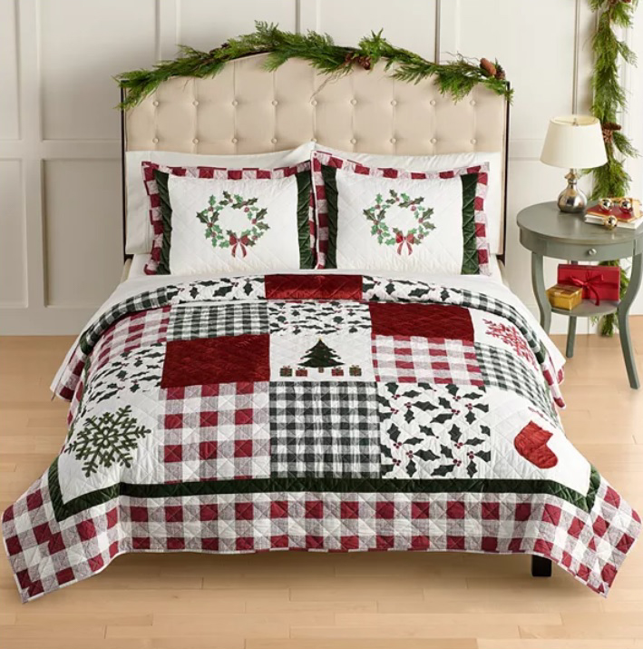 St. Nicholas Square® Holiday Patchwork Quilt with Shams by St. Nicholas Square