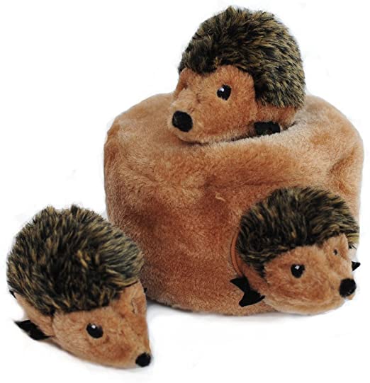 ZippyPaws - Woodland Friends Burrow, Interactive Squeaky Hide and Seek Plush Dog Toy