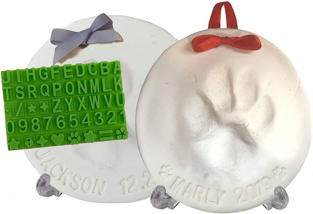  Ultimate Pawprint Keepsake Kit (Makes 2) - Paw Print Christmas Ornament w/ Bonus Personalization Tool & Display Stands