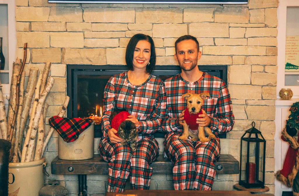 The Scotch On The Rocks matching couples Christmas pajamas set by Shinesty Mens Christmas Pajama Top