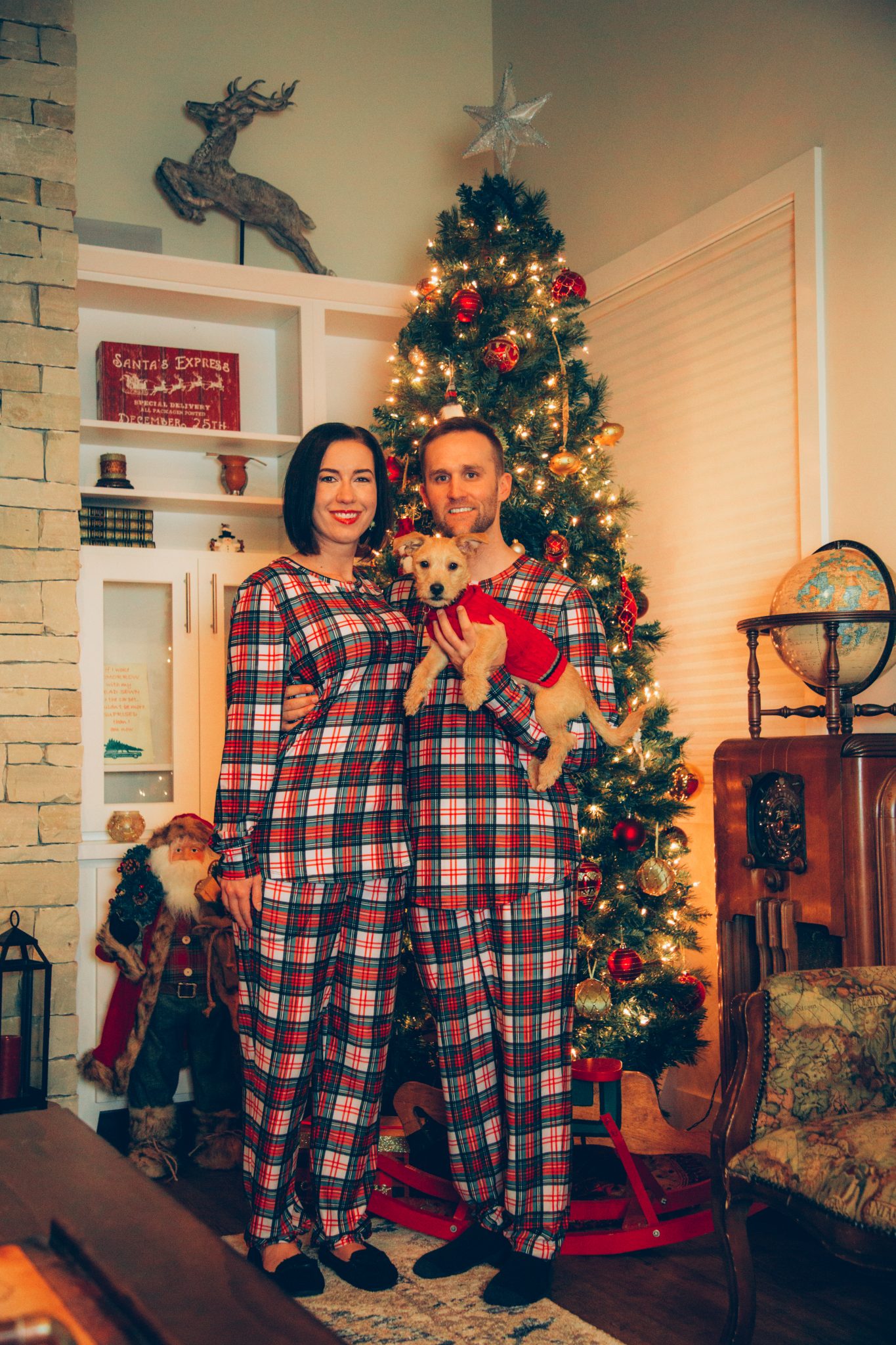 The Scotch On The Rocks matching couples Christmas pajamas set by Shinesty