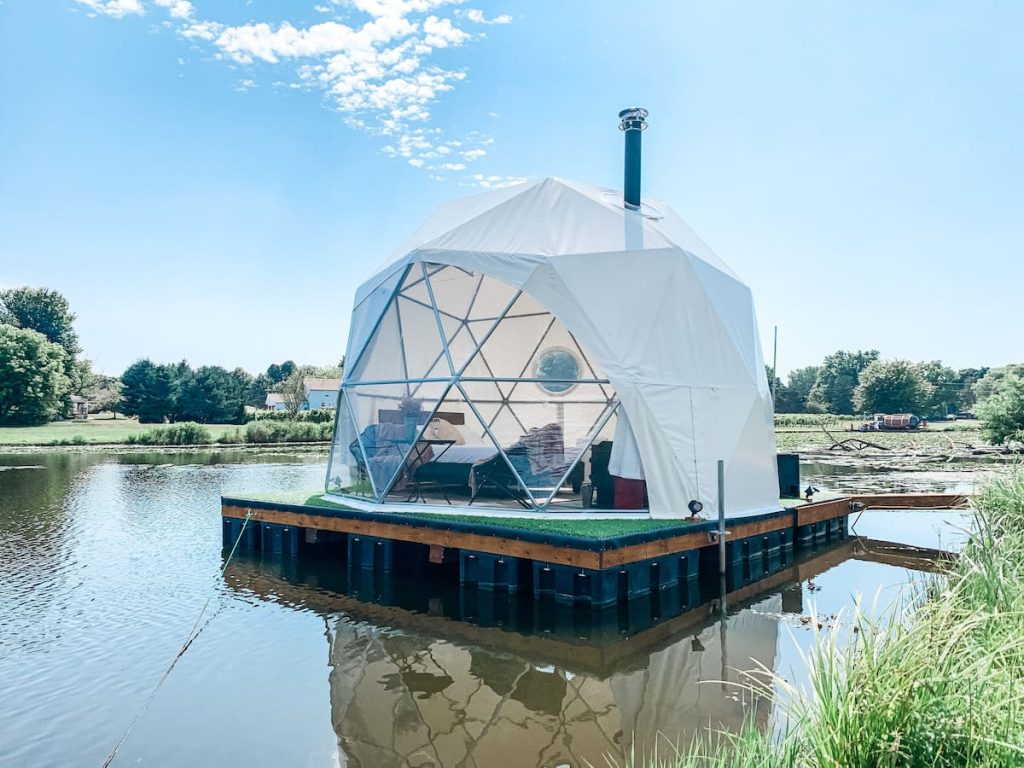 Floating Geodesic Dome on Historic Wine Route