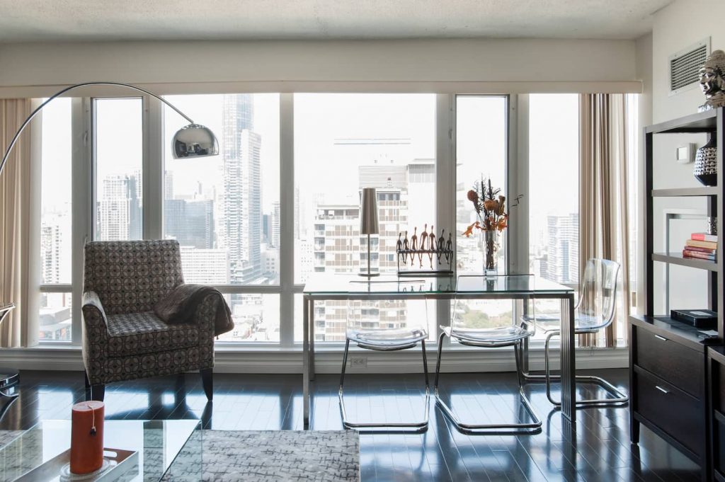 Take in Panoramic City Views from a Sophisticated Condominium