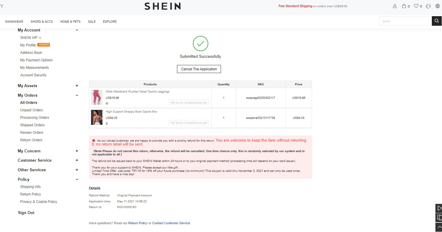 review shein bag