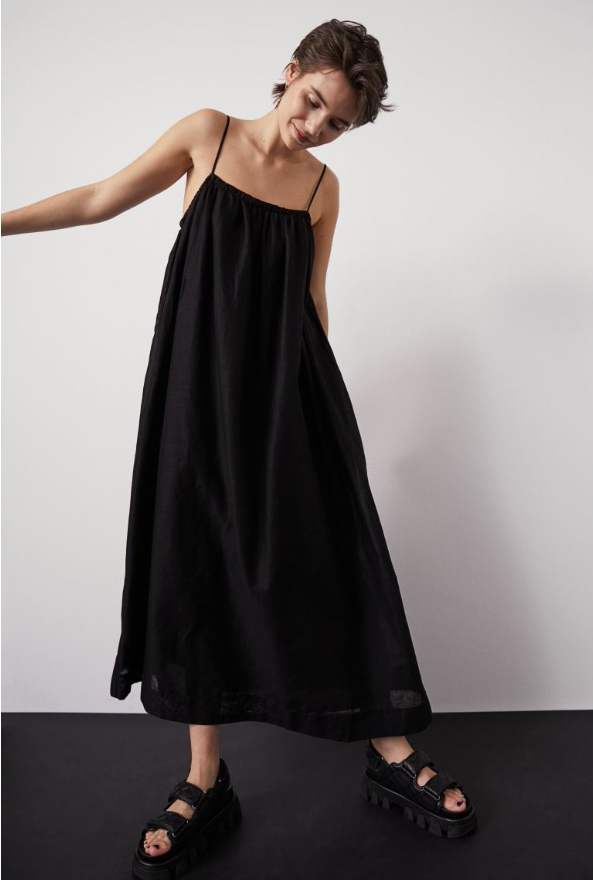 Voluminous Linen-blend Dress